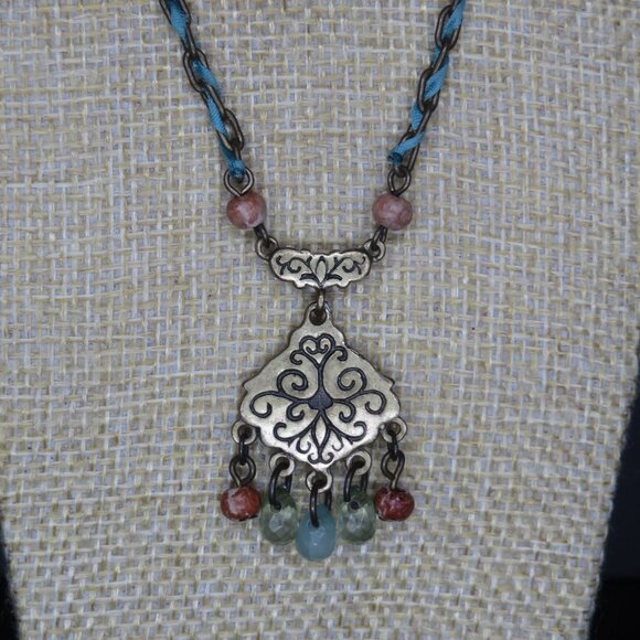 Bohemian Necklace with Multicolor Stones - Picture 3 of 6